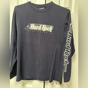 Blue womens girls DC Hard Rock Cafe long sleeved tshirt. Medium